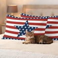thumbnail image 3 of Independence Day Pillow Covers 2 Pack Pentagram American Flag Pillowcase Waterproof Outdoor Throw Pillow Cover for Patio Balcony Rectangular Cushion 20”x12”, 3 of 9