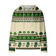thumbnail image 3 of Women's St Patricks Day Sweatshirt Long Sleeve Crewneck Irish Shamrock Print Hoodie Plus Size Saint Patricks Shirt Camel M, 3 of 4
