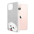 thumbnail image 2 of WIRESTER Clear/Silver Glitter Case, Sparkle Bling TPU Cover for Apple iPhone 13 6.1" 2021, Animal Maltese Dog, 2 of 3