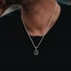 thumbnail image 2 of Vnox-Collar con colgante geométrico con letras iniciales de A-Z para hombre, cadena de cuerda cubana con caja, Collar cuadrado Simple de acero inoxidable, 2 of 4
