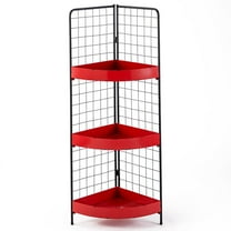 3-Tier Metal Corner Shelves - Red