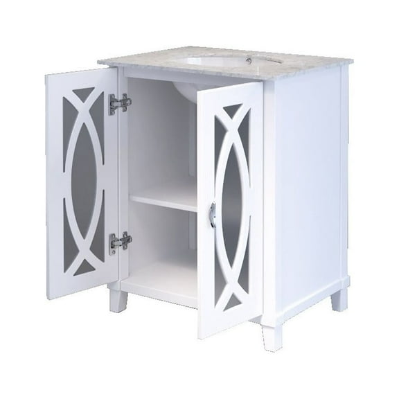 Bellaterra Home 30 in Single sink vanity-manufactured wood-white