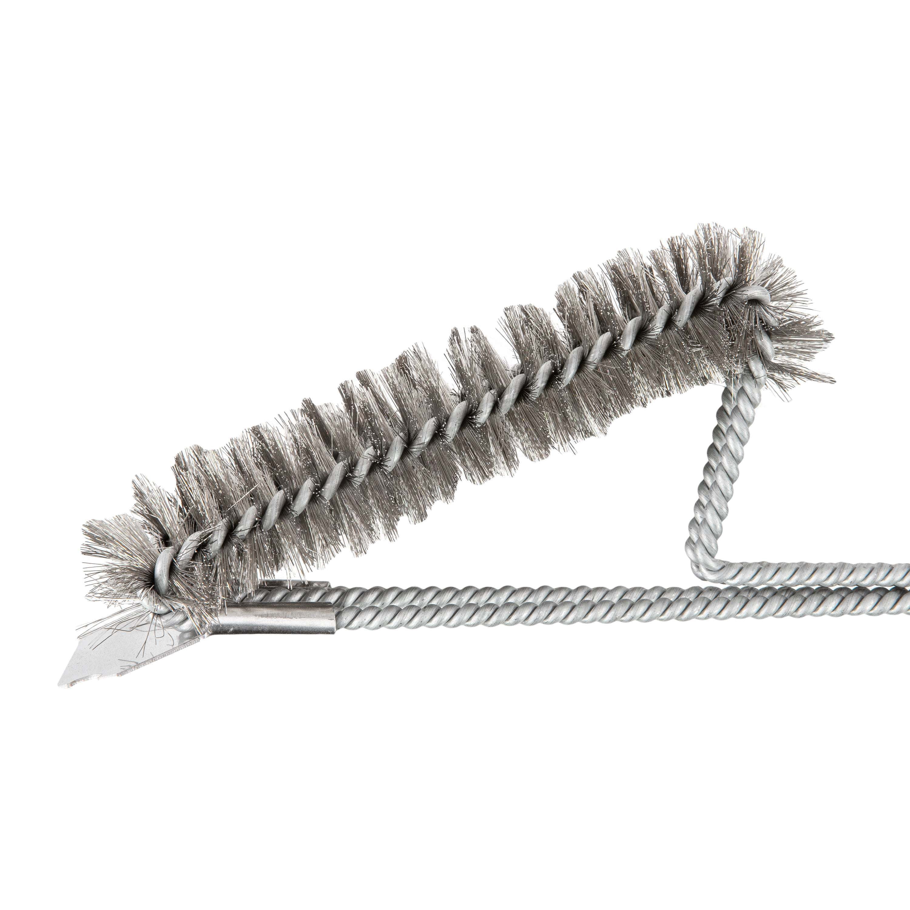 BBQ-AID All Angles BBQ Grill Brush for Outdoor Grill – Cleans All Angles, Large Wooden Handle, and Stainless Steel Bristles - BBQ Brush for Grill Cleaning – Grill Cleaner Brush Safe for BBQ and Grill