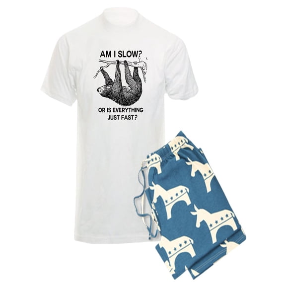 CafePress - Sloth Am I Slow? - Men's Light Pajamas