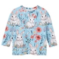 thumbnail image 3 of Tauxra Chandails de Pâques pour Hommes à Manches 3/4 et Col Rond, Chandails Décontractés à Imprimé pour Hommes avec Graphique de Lapin de Pâques, T-Shirt Doux à Manches Longues pour Usage Quotidien pour Hommes, 3 of 7