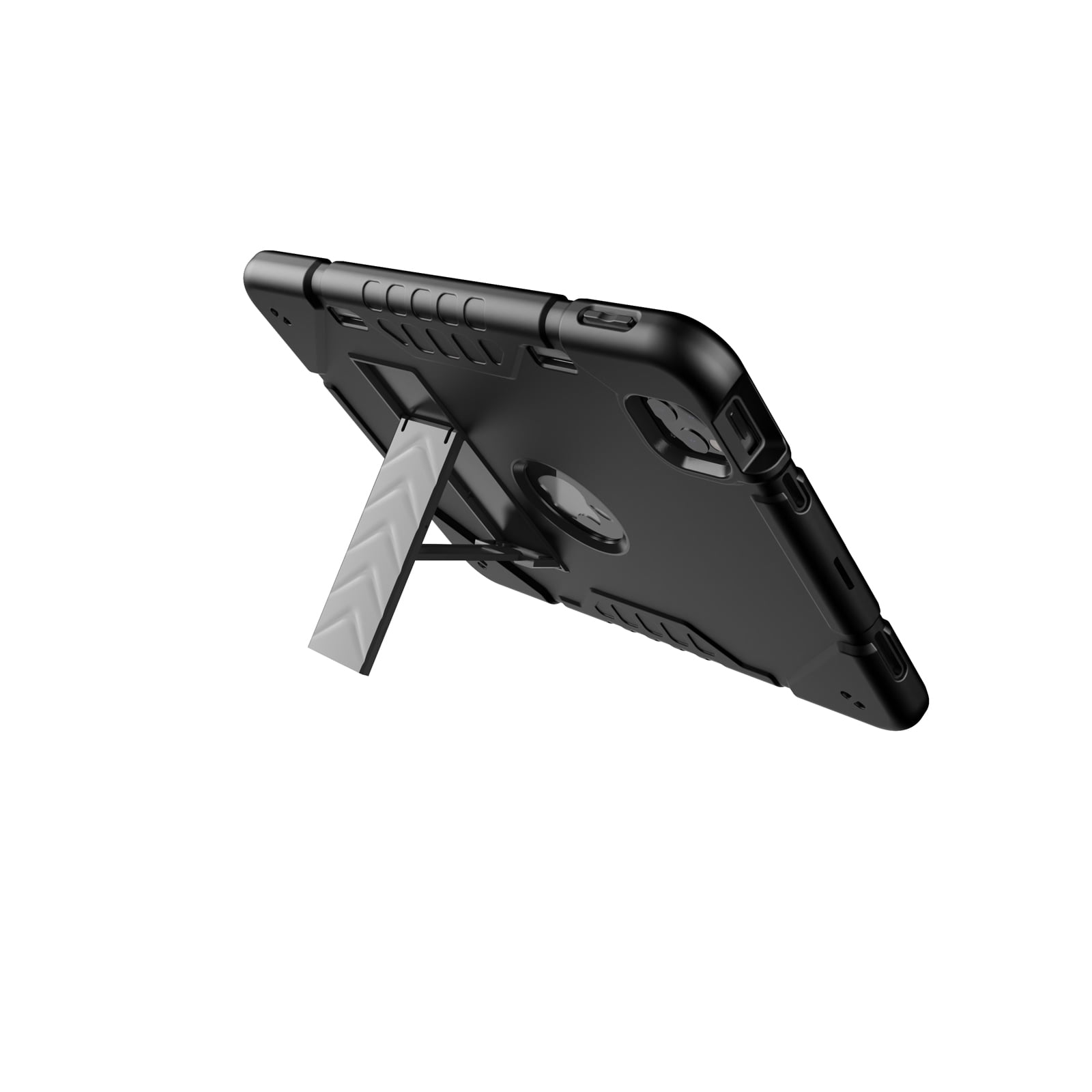 Allytechgroup Case for Apple iPad Air 11 Inch M4 M3 M2 2026/2025/2024, Rugged Tablet Case with Kickstand Pencil Holder Logo Hole Kids Friendly TPU + PC Cover, Black