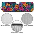 thumbnail image 6 of Uorisanigo Foldable Windshield Sun Shade 1 Piece Car Colorful Hibiscus Hawaiian Sunshade for Jeep Wrangler JL JLU 2018-2025 / Jeep Gladiator 2020-2025, Keep Vehicle Cool, 6 of 7