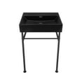 thumbnail image 6 of Claire 24" Rectangle Matte Black Zero Hole Console Sink with Matte Black Legs, 6 of 7