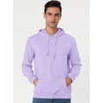 thumbnail image 2 of Sudadera con capucha para hombre, manga larga, con cordón sólido y bolsillo Morado claro S, 2 of 6