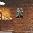 thumbnail image 6 of 1pc Vintage Iron Christmas Bunny Metal Sign, Santa Hat Rabbit with Evergreen Branch and Holiday Ornaments, Festive Wall Art for Home, Bar, Cafe, Garden, Farmhouse Decor, Indoor/Outdoor Decoration, 6 of 8