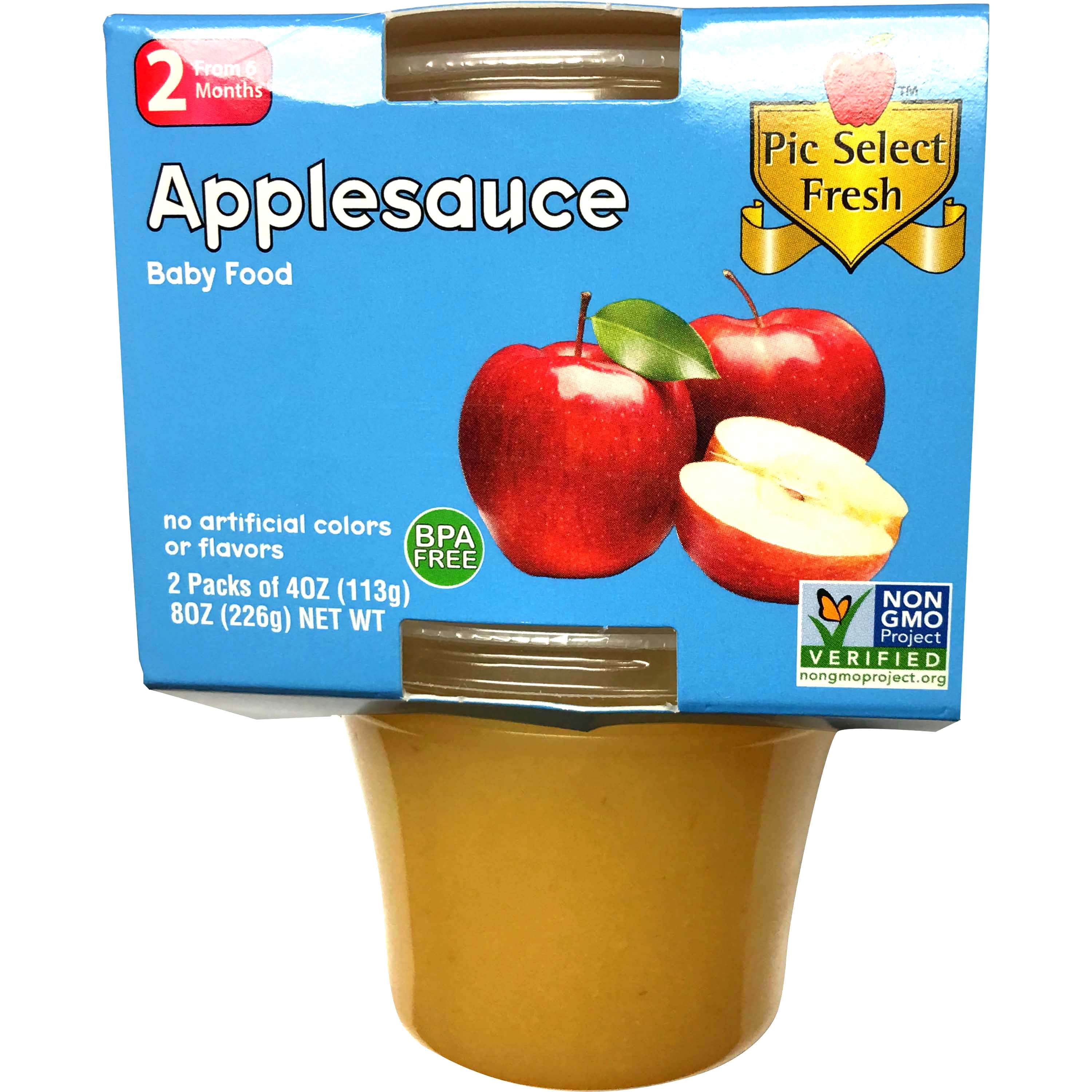 (10 Pack) Pic Select Fresh Baby Food, 2 pack tub, 2nd Stage, Applesauce