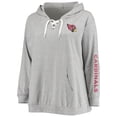 thumbnail image 2 of Women's Fanatics Heathered Gray Arizona Cardinals Plus Size Lace-Up Pullover Hoodie, 2 of 3