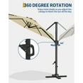 thumbnail image 2 of BouPower 10 FT Cantilever Patio Umbrella, Outdoor Offset Market Umbrella with Cross Base, Aluminum Frame, 360° Rotation, Adjustable Tilt, Waterproof Sunshade Deck Umbrella for Backyard, Garden, Pool, 2 of 6