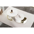 thumbnail image 5 of Round Nesting Coffee Table With Top And Drawer In White & Gold Modern Fluted Detail, 5 of 6