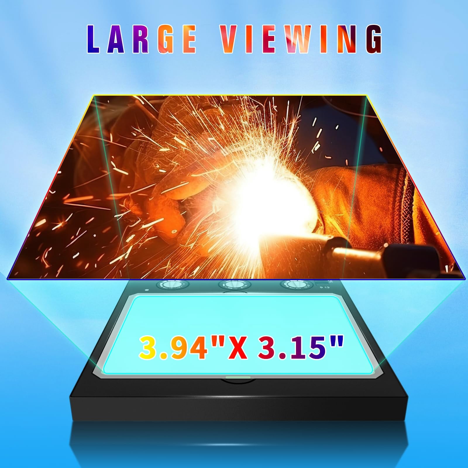Welding Lens Auto Darkening Welding Helmet Lens True Color Technology with 4 Arc Sensor Ajustable Shade Range 4/5-13 Automatic LCD Lens Dimming Shade Filter 4.49x5.24in Auto Welding Lens