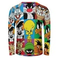 thumbnail image 3 of Looney Tunes Men's Graphic T Shirts Long Sleeve Printed Tee Tops Autumn Casual T-Shirt Fall Clothes S, 3 of 6