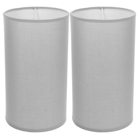 Toyandona 2Pcs Replacement Grey Cylinder Lampshades for Table Lamp Decorative Cloth Light Covers