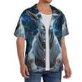 thumbnail image 2 of Sikiie Forest Meditating Goat Men's Wrinkle Free Untucked Cuban Shirt Business Casual Button Down Shirts Short Sleeve Shirt3X-Large, 2 of 5