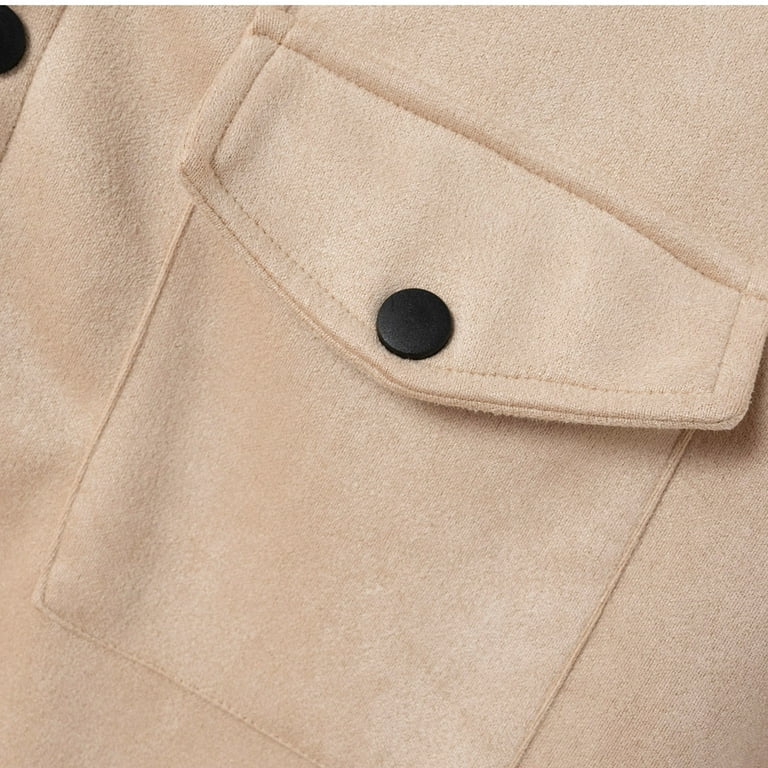 JUUYY Men's Casual Shirt Jacket Long Sleeve Suede Shirts JUUYY Men's Casual Shirt Jacket Long Sleeve Suede Shirts