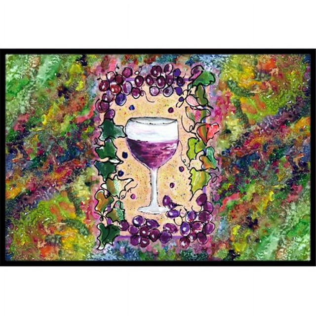 Carolines Treasures 8616MAT 18 x 27 Po Verre à Vin Rouge et Raisins Tapis Intérieur Ou Extérieur