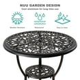 thumbnail image 5 of Nuu Garden 3 Piece Cast Aluminum Outdoor Metal Bistro Set, Outdoor Patio Table Sets with Umbrella Hole for Yard, Balcony-Antique Bronze, 5 of 10