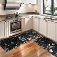 thumbnail image 3 of Kitchen Rugs Sets Of 2,Black Gothic Sun Moon Flower Pattern Anti Fatigue Kitchen Mat Rugs Non Slip Washable,Decorative Kitchen Floor Mats for Kitchen,Sink,Laundry,17"X47", 3 of 5