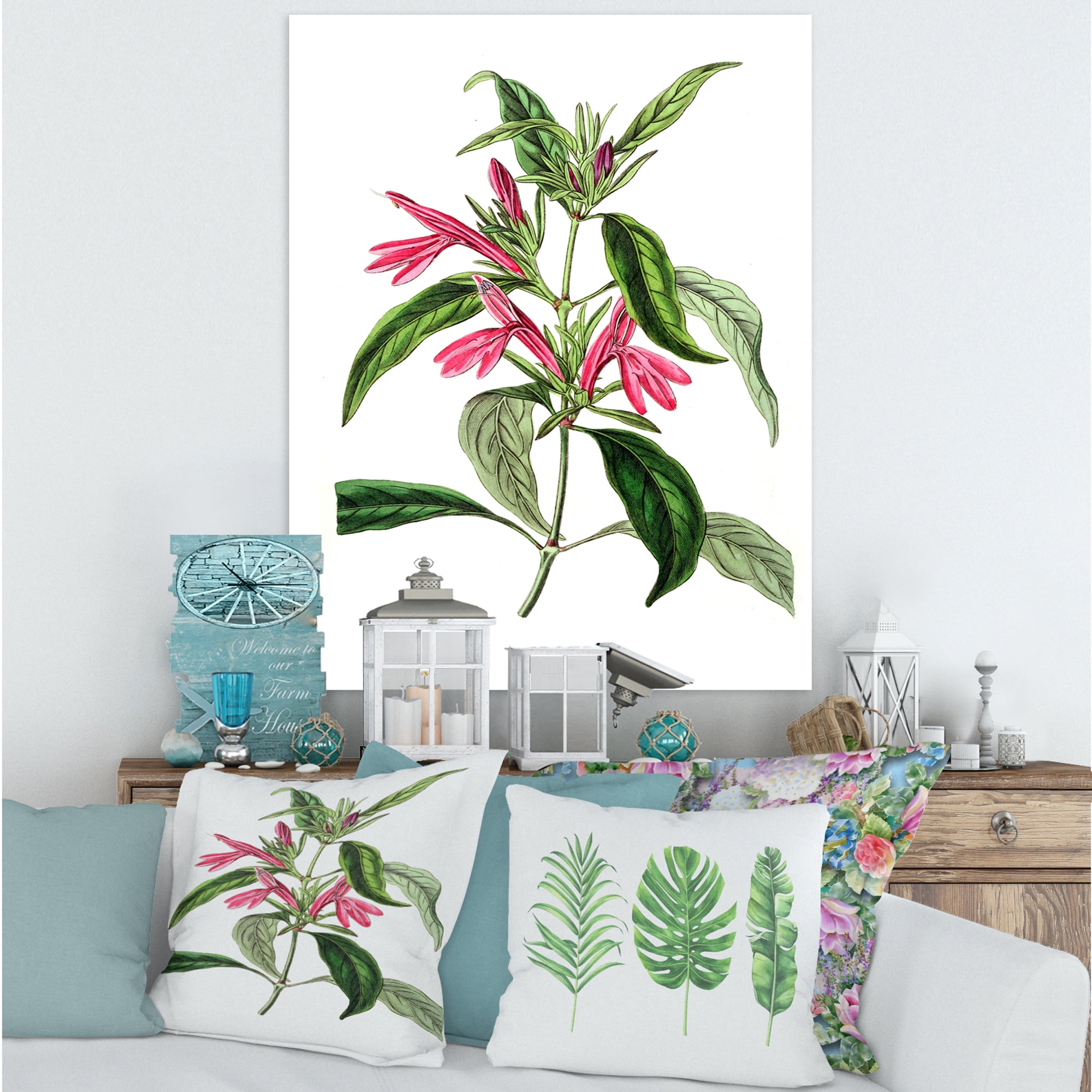 Designart ' Ancient American Flora VII ' Traditional Canvas Wall Art Print