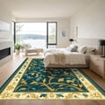 thumbnail image 3 of ODIKA 5'x7' Machine Washable Non-Slip Area Rug, Oriental Dark Teal High Traffic Rug with Pad, Blue, 1055896, 3 of 8