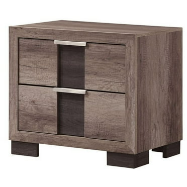 Mesita De Noche Benjara De Madera Con 1 Cajón Y Estante Abierto - Color Marrón Cereza, Dimensiones 19x16x22 Pulgadas