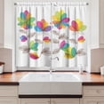 thumbnail image 2 of Ambesonne Floral Kitchen Curtains, Colored Blooming Flowers, 55"x39", Multicolor, 2 of 3