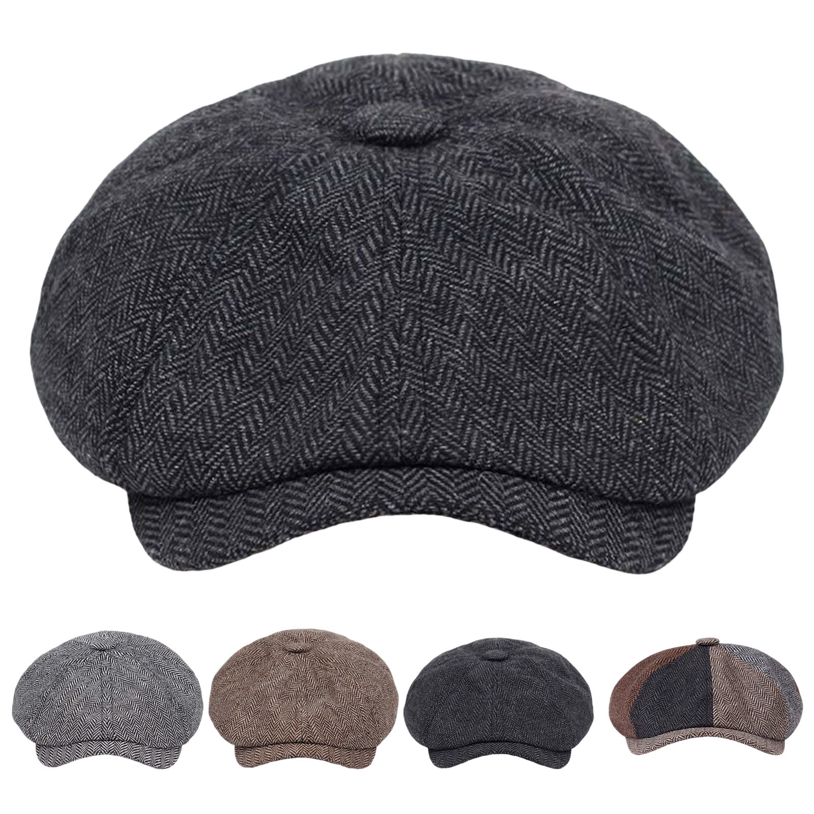 Penkiiy Women Newsboy Hats Leather Visor Beret Cabbie Hat Vintage