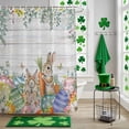 thumbnail image 5 of Rustic Floral Easter Shower Curtain Set with Hooks, Funny Bunny Tails Color Eggs Waterproof Fabric Bathroom Curtains Decor Home Accessories,Stall 36 X 72 Inch, 5 of 9