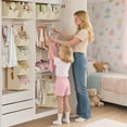 thumbnail image 3 of Hanging Closet Organizer 4 Tier - Clothes Hanging Shelves, Space-Saving Closet System, Fabric Storage Bins Bedroom Organization, Collapsible Baskets for Home, Dorm, Rv, Beige, 3 of 8