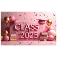 thumbnail image 3 of Graduation Party Decoration Class of 2025 Backdrop Celebration Supplies Banner Event Decorations Pink Balloons Photography Props Graduation Party Decor, 3 of 4