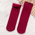 thumbnail image 2 of Audhol Over Knee Thigh Socks Double Velvet Winter Thermal Socks Thermal Socks Thickened Soft Velvet Snow Socks Comfortable Velvet Winter Thermal Socks Warm Stocking Red One Size, 2 of 9