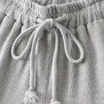 thumbnail image 5 of QINGFSAP Womens Ruffled Textured Shorts High Waist Drawstring Relaxed Lounge Sleepwear, 5 of 9