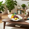 thumbnail image 2 of Large Ceramic Shell-Shaped Decorative Bowl with Gold Trim, White Porcelain Centerpiece for Coffee Table, Fruit Candy Dish for Home or Office, Elegant and Functional Table Decor, 2 of 5