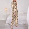 thumbnail image 3 of Balery Cute Puppy Conjunto de Pijama con Estampado para Mujer, Conjunto de Dos Piezas con Manga Larga, Ropa de Dormir Suave con Bolsillos, Pijamas Cómodos-Medium, 3 of 7