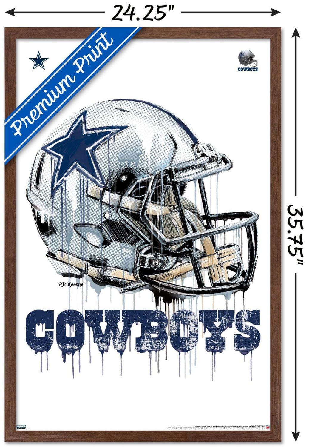 NFL Dallas Cowboys - Drip Helmet 20 Wall Poster