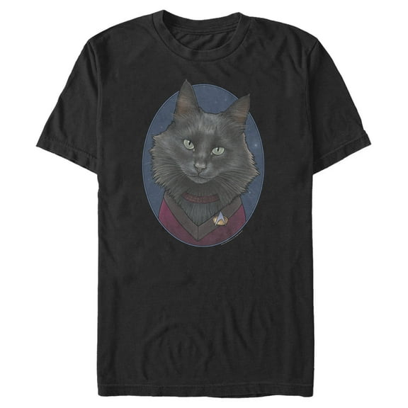 Men's Star Trek: The Next Generation Officer Deanna Troi Cat Graphic Tee Black 3X Large
