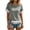 Gray*Back to School Shirt for Women, variant on Short Sleeve Fringe Tops for Women Retro Crew Neck Tassel Patchwork Hem Blouses Western Cowgirl Black S