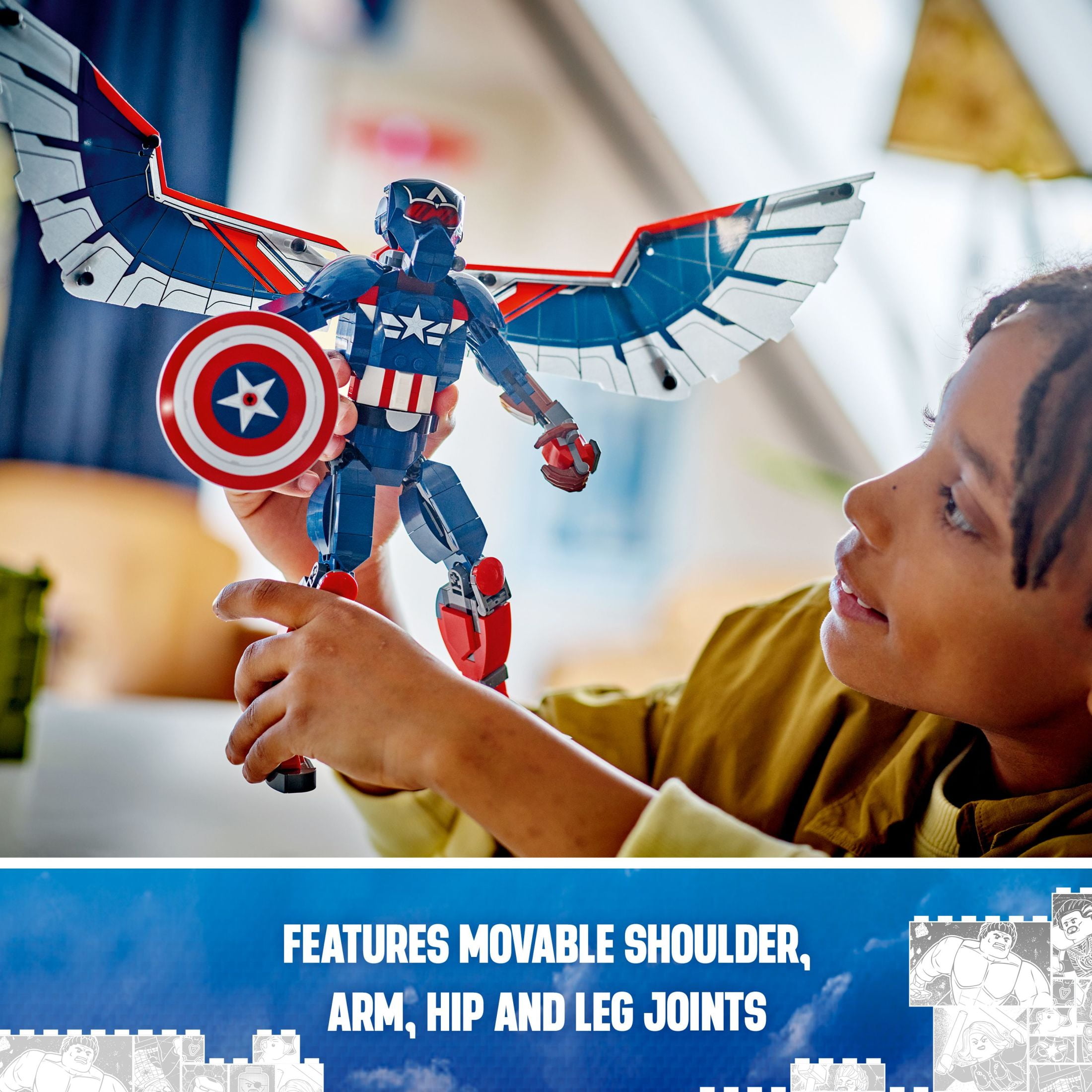 LEGO Marvel New Captain America Construction Figure - Buildable Action Figure - Birthday Gift for Boys and Girls Ages 8+ - Avengers Super Heroes Toy for Kids - 76296