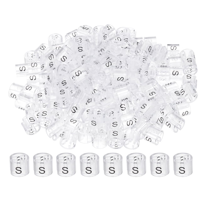 Uxcell Clothes Hanger Markers, Tags Fit Rod Garment Size Hanger Clips Color Coding Label for Clothing Hangers Clear S
