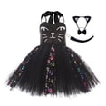 thumbnail image 3 of Tisuna Girl'S Halloween Dress Graphic Print Sleeveless Suspender Dresses With Headband, Tail Comfortable Girls Halloween Theme Party Dress Size 6-7 Years Black, 3 of 6
