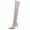 Khaki Boots, variant on hopeusnice Pointed Toe Over The Knee Boots Women Suede Stretch Boots for Party Black 36