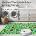 thumbnail image 5 of ODIKA 6'x9' Machine Washable Non-Slip Area Rug, Playful Cityscape Road Design High Traffic Rug, Green, 5563, 5 of 7