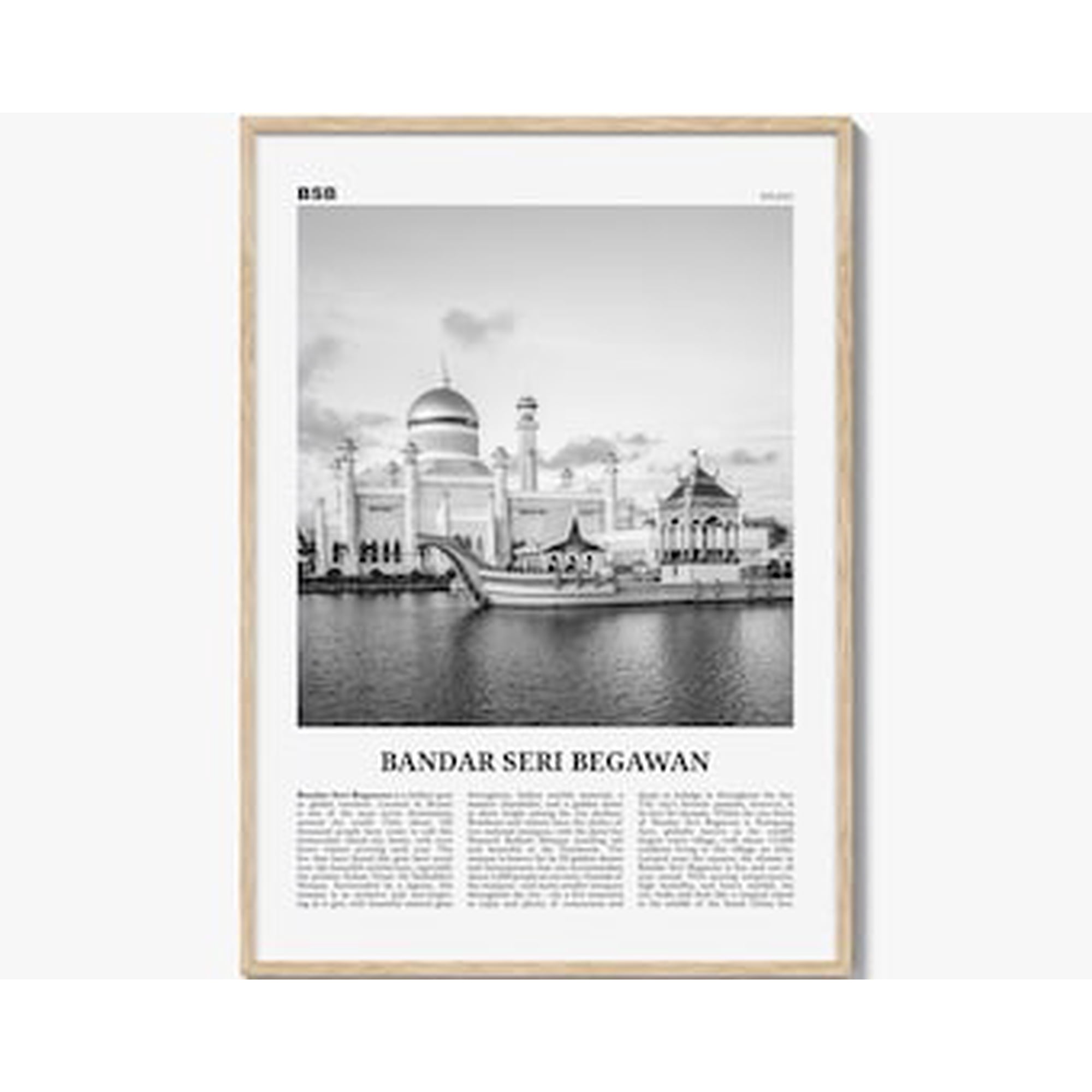 Kiloa Bandar Seri Begawan Travel Wall Art Poster, 8x12 UNFRAMED