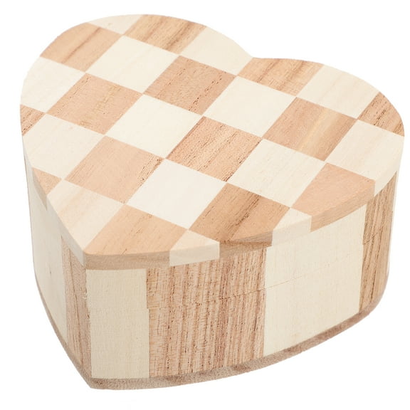 Heart Shaped Wood Jewelry Box Delicate Small Gift Container Trinket Storage Box for Gift