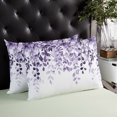 thumbnail image 3 of Waterproof Outdoor Throw Pillows with Inserts 12"x20", Purple Soft Decorative Pillowcases for Couch Bedroom, Eucalyptus Leaves Pillow Covers for Sofa Living Room, 3 of 7