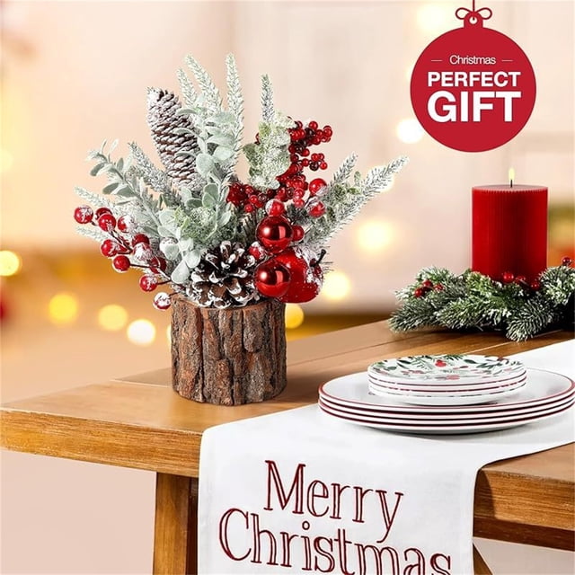 Home Decoration Exquisite Desktop Christmas Tree Decorations | Mini Christmas Tree Home Decorations | For Adding To The Christmas Festive Atmosphere | Elegant Home Decoration | Suitable
